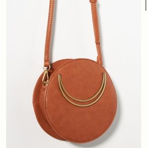 Anthropologie leather tan crossbody bag